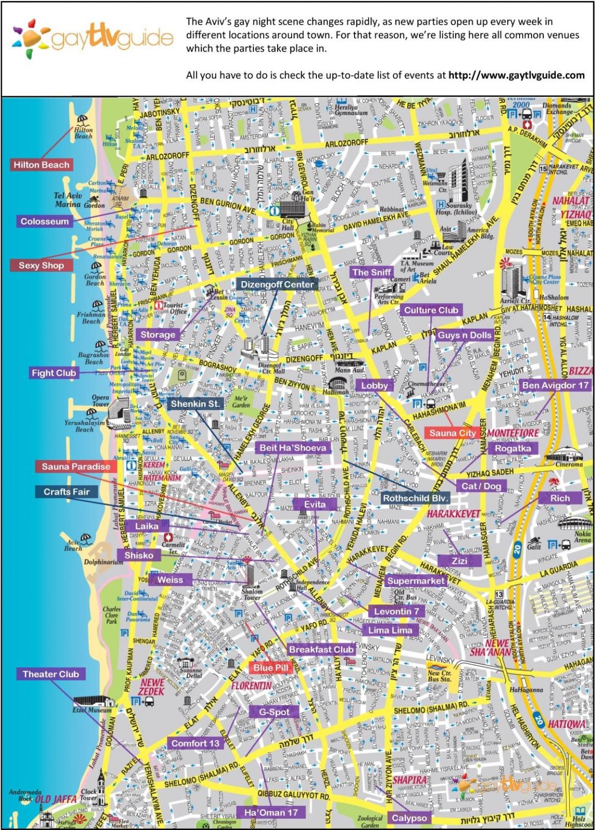 kart av homofile Tel Aviv