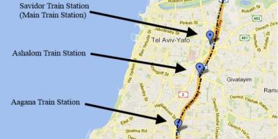 Kart over sherut kart Tel Aviv