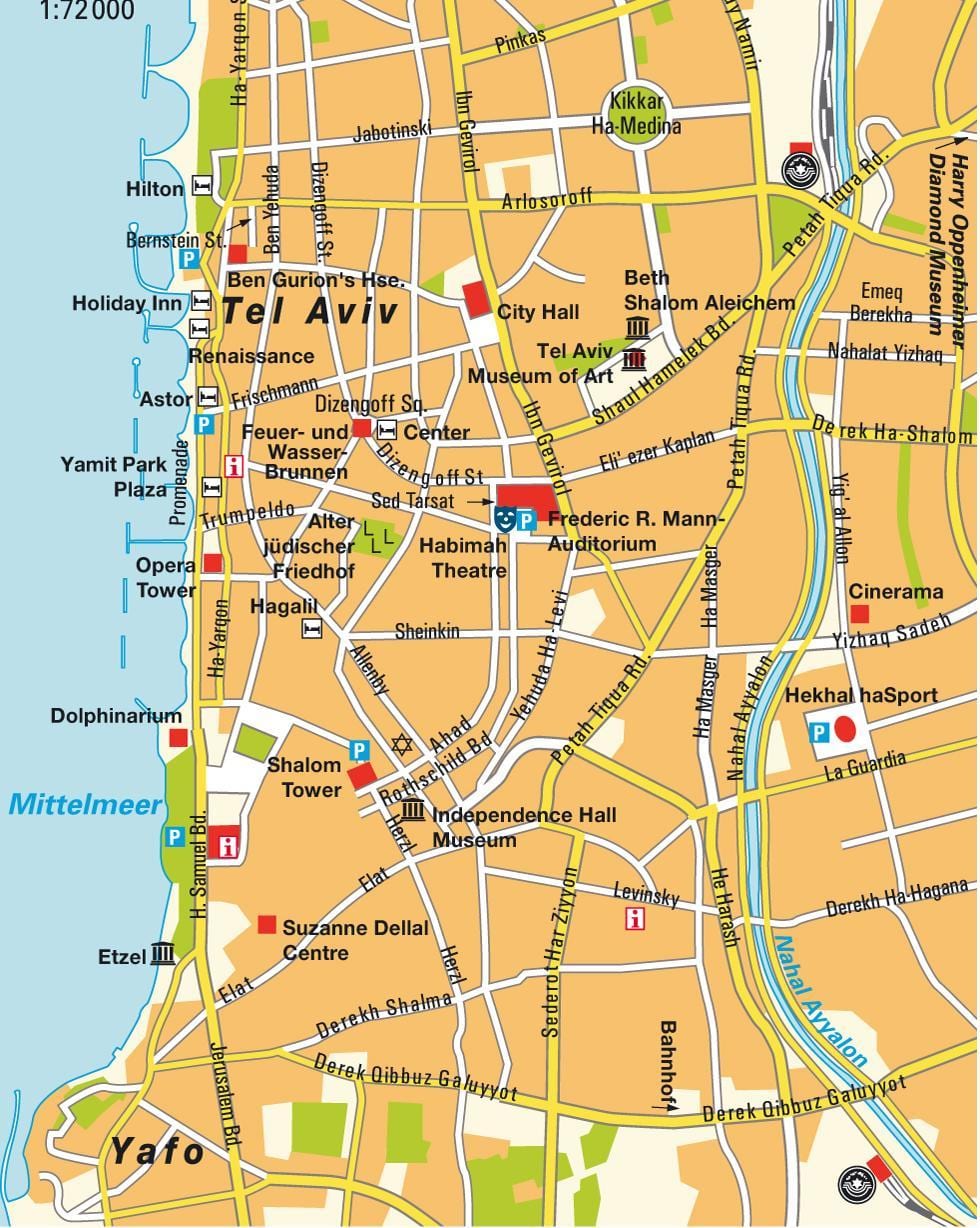 kart over Tel Aviv-området