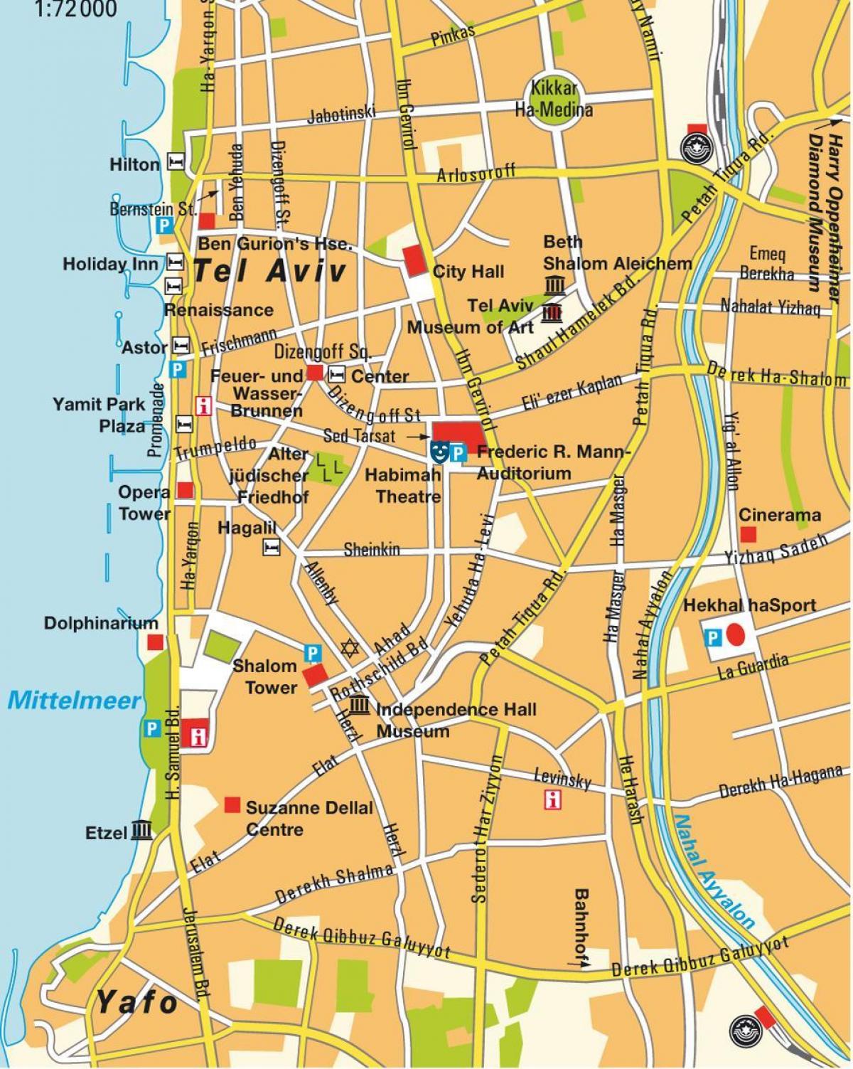 kart over Tel Aviv-området