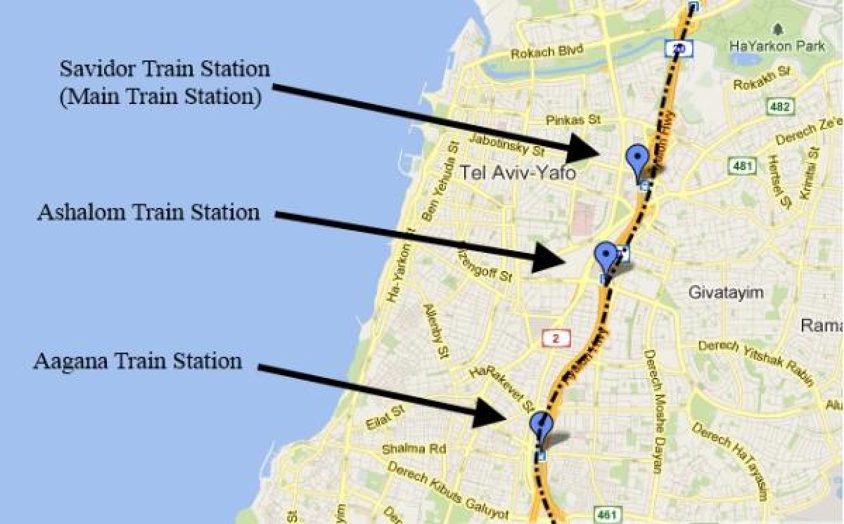 kart over sherut kart Tel Aviv
