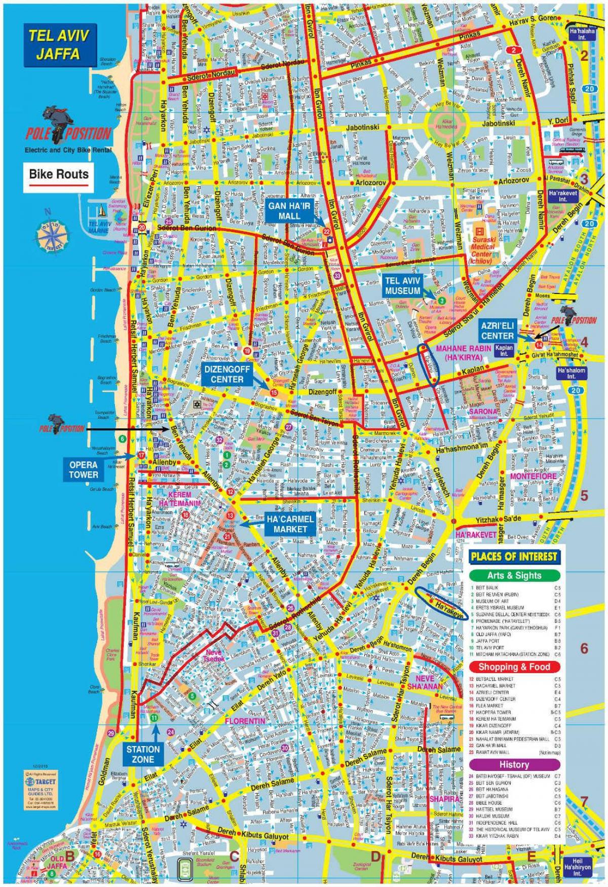 kart over Tel Aviv sykkel