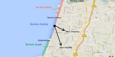Kart over Tel Aviv uteliv