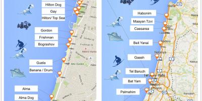 Kart av Tel Avivs strender